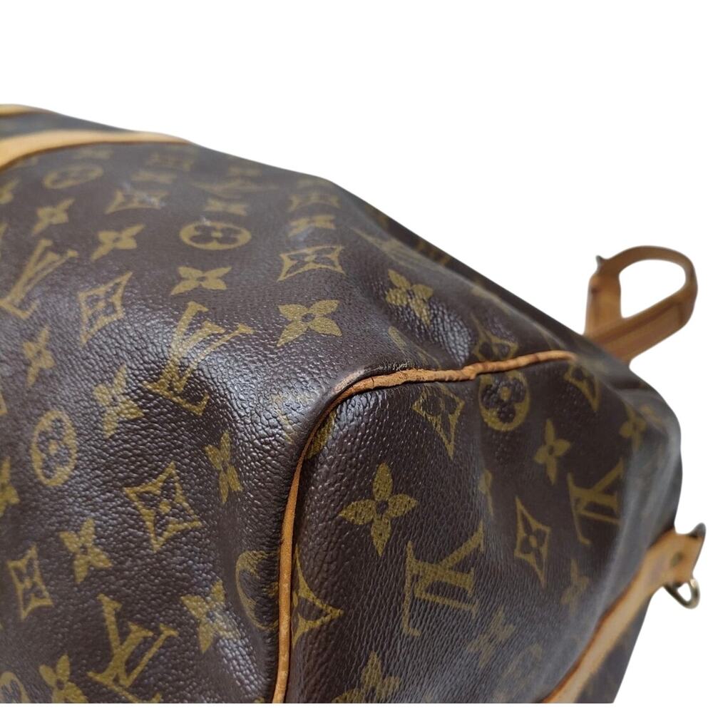 Louis Vuitton LV Boston Bag Keepall Bandouliere 55 Brown Monogram EUC - Picture 6 of 9